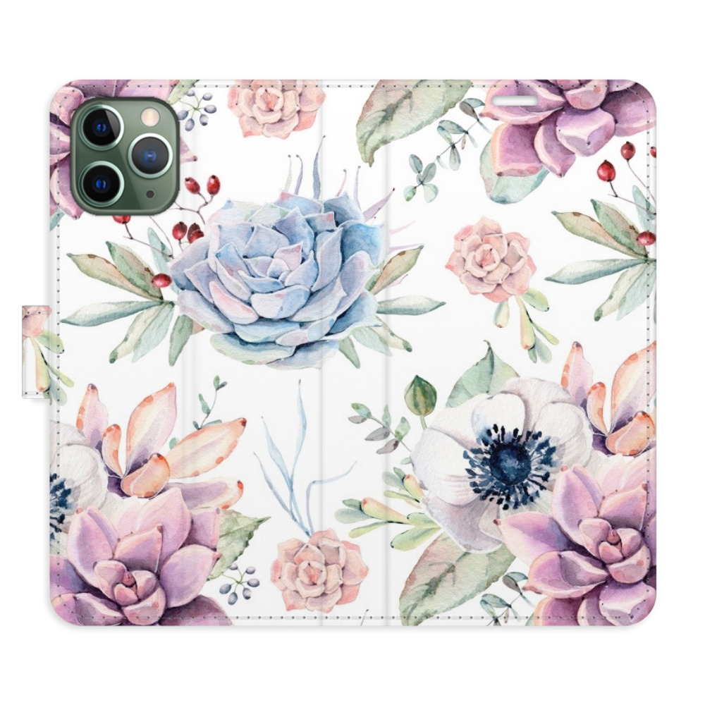 Flipové pouzdro iSaprio - Succulents Pattern - iPhone 11 Pro