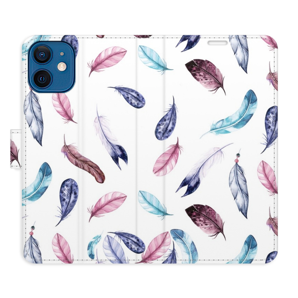 Flipové pouzdro iSaprio - Colorful Feathers - iPhone 12 mini