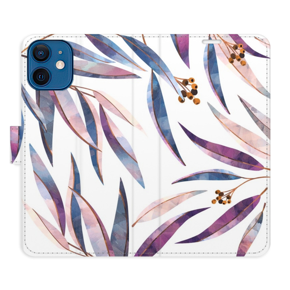Flipové pouzdro iSaprio - Ornamental Leaves - iPhone 12 mini