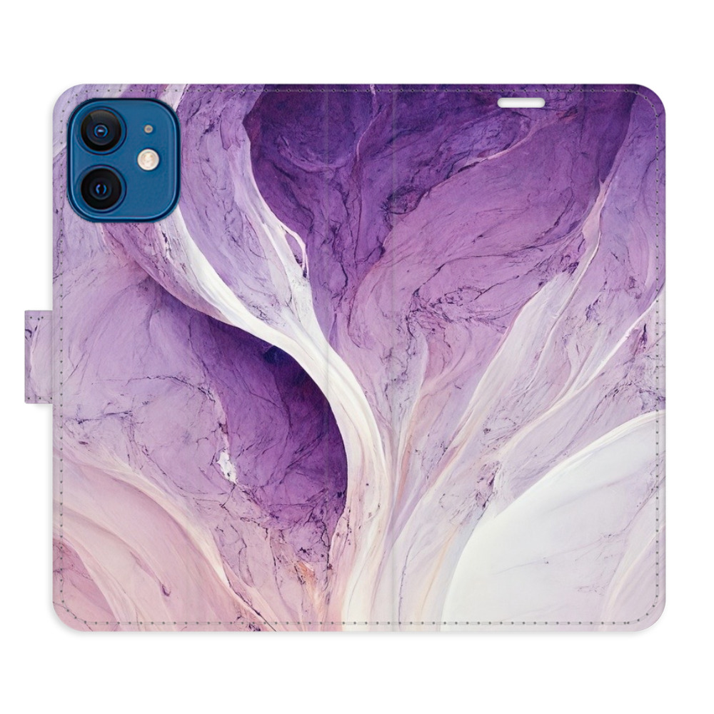 Flipové pouzdro iSaprio - Purple Paint - iPhone 12 mini