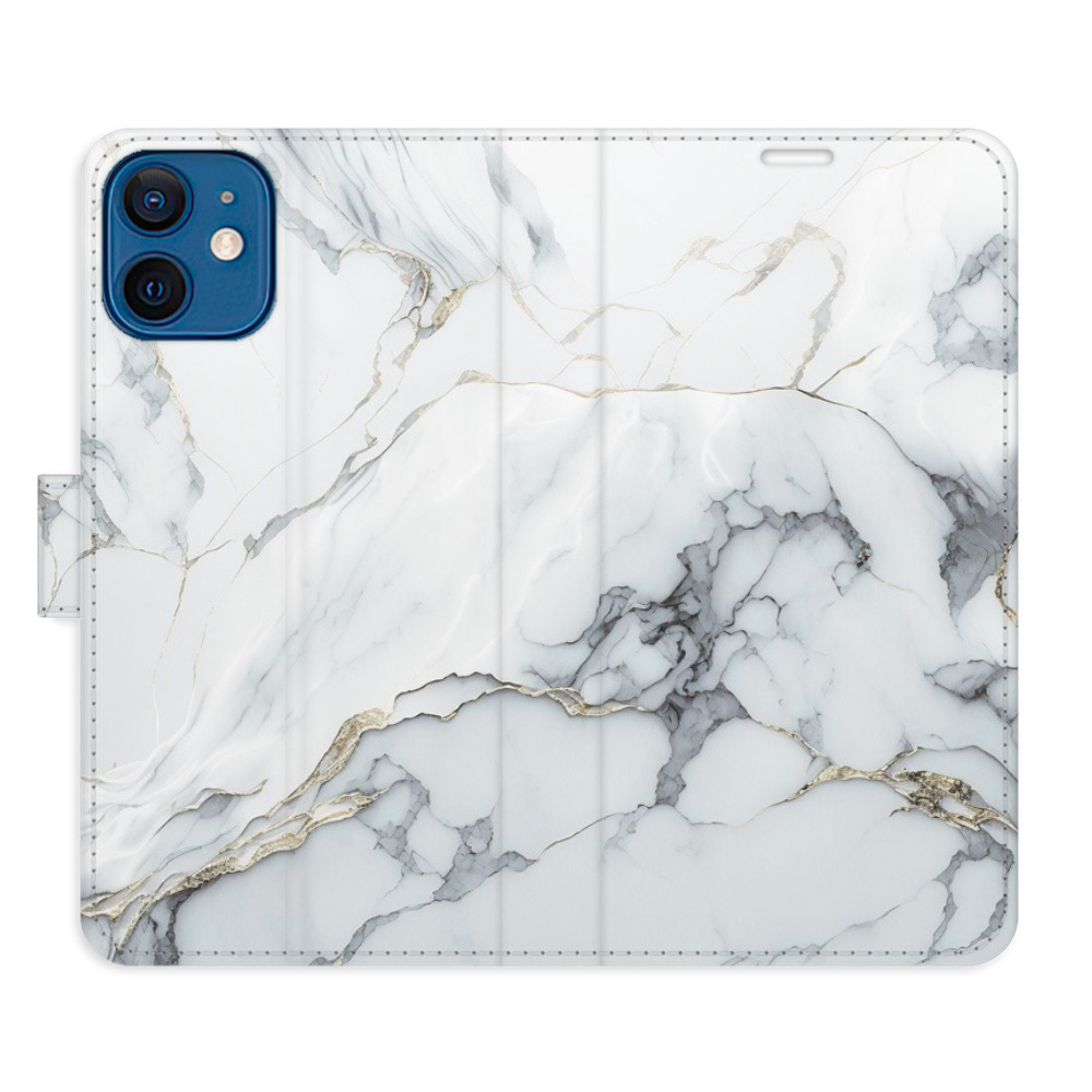 Flipové pouzdro iSaprio - SilverMarble 15 - iPhone 12 mini