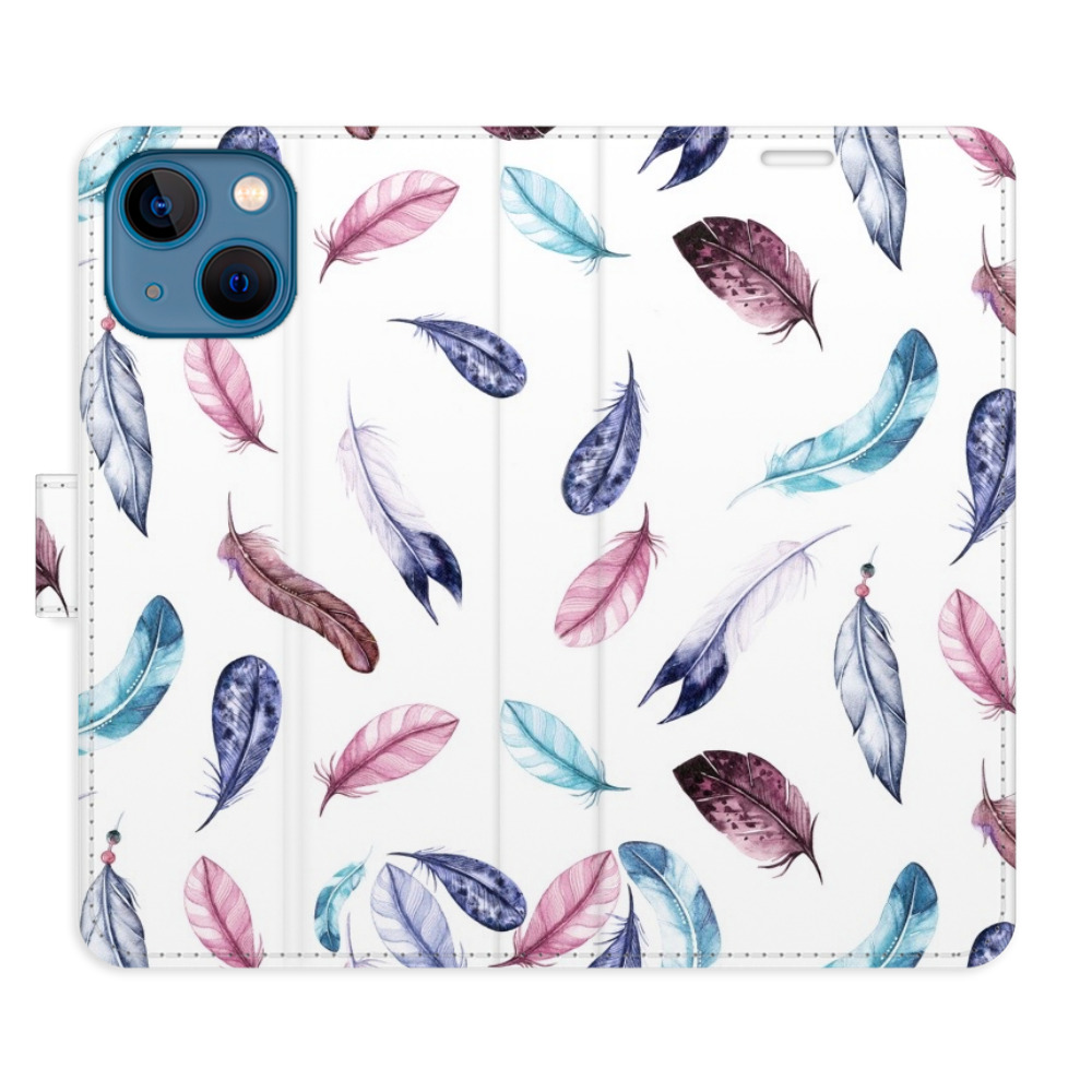 Flipové pouzdro iSaprio - Colorful Feathers - iPhone 13 mini