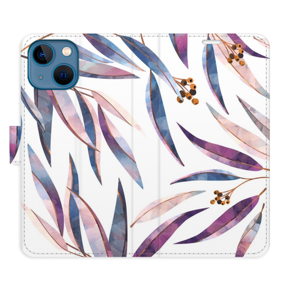 Flipové pouzdro iSaprio - Ornamental Leaves - iPhone 13 mini