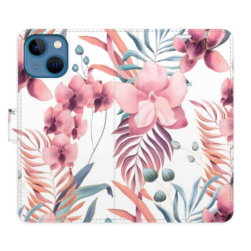 Flipové pouzdro iSaprio - Pink Flowers 02 - iPhone 13 mini