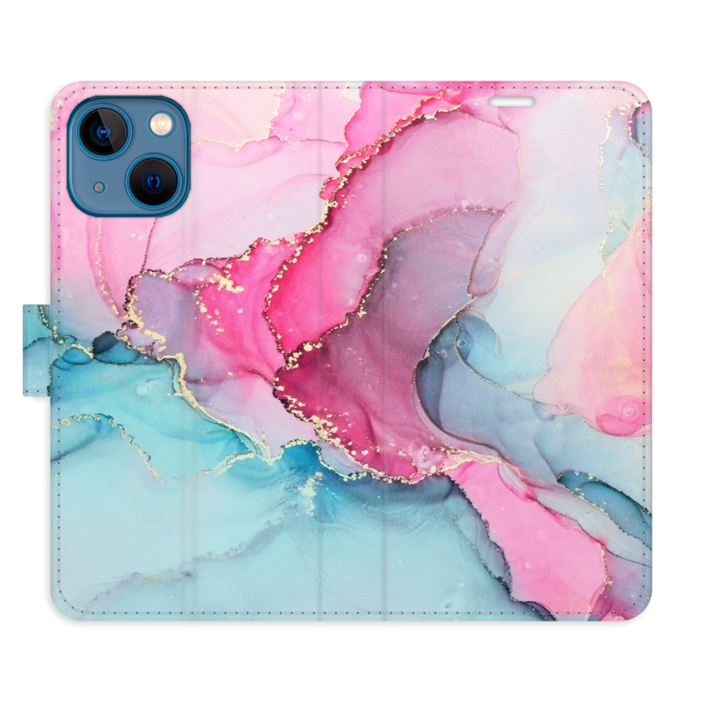 Flipové pouzdro iSaprio - PinkBlue Marble - iPhone 13 mini