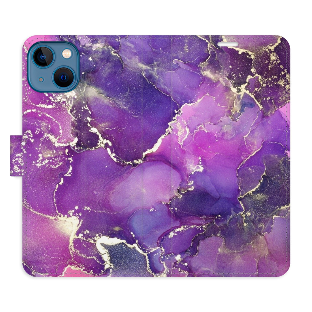 Flipové pouzdro iSaprio - Purple Marble - iPhone 13
