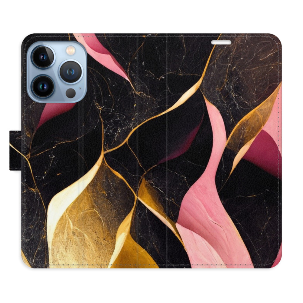 Flipové pouzdro iSaprio - Gold Pink Marble 02 - iPhone 13 Pro
