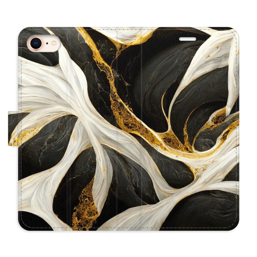 Flipové pouzdro iSaprio - BlackGold Marble - iPhone 7/8/SE 2020