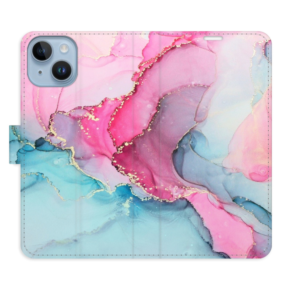 Flipové pouzdro iSaprio - PinkBlue Marble - iPhone 14
