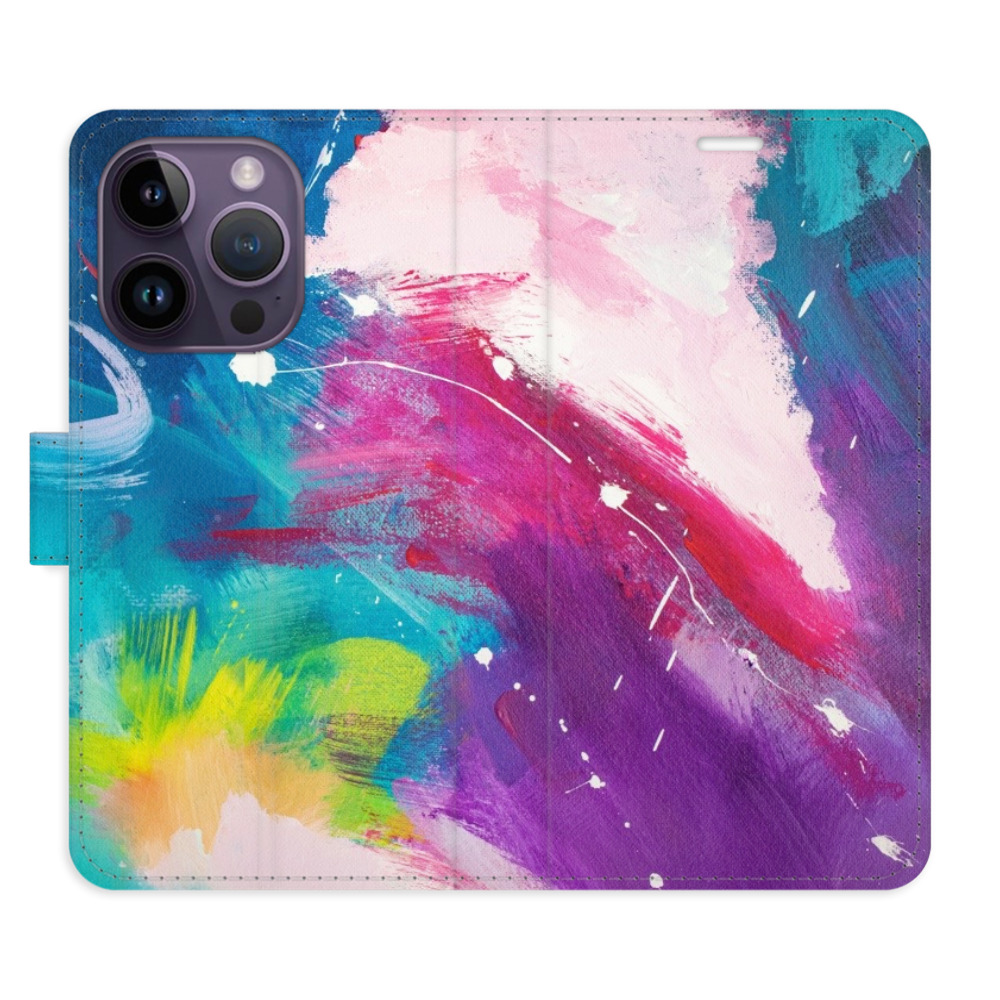 Levně Flipové pouzdro iSaprio - Abstract Paint 05 - iPhone 14 Pro