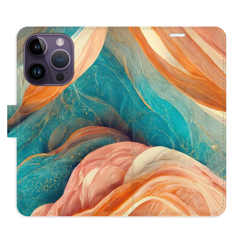 Flipové pouzdro iSaprio - Blue and Orange - iPhone 14 Pro