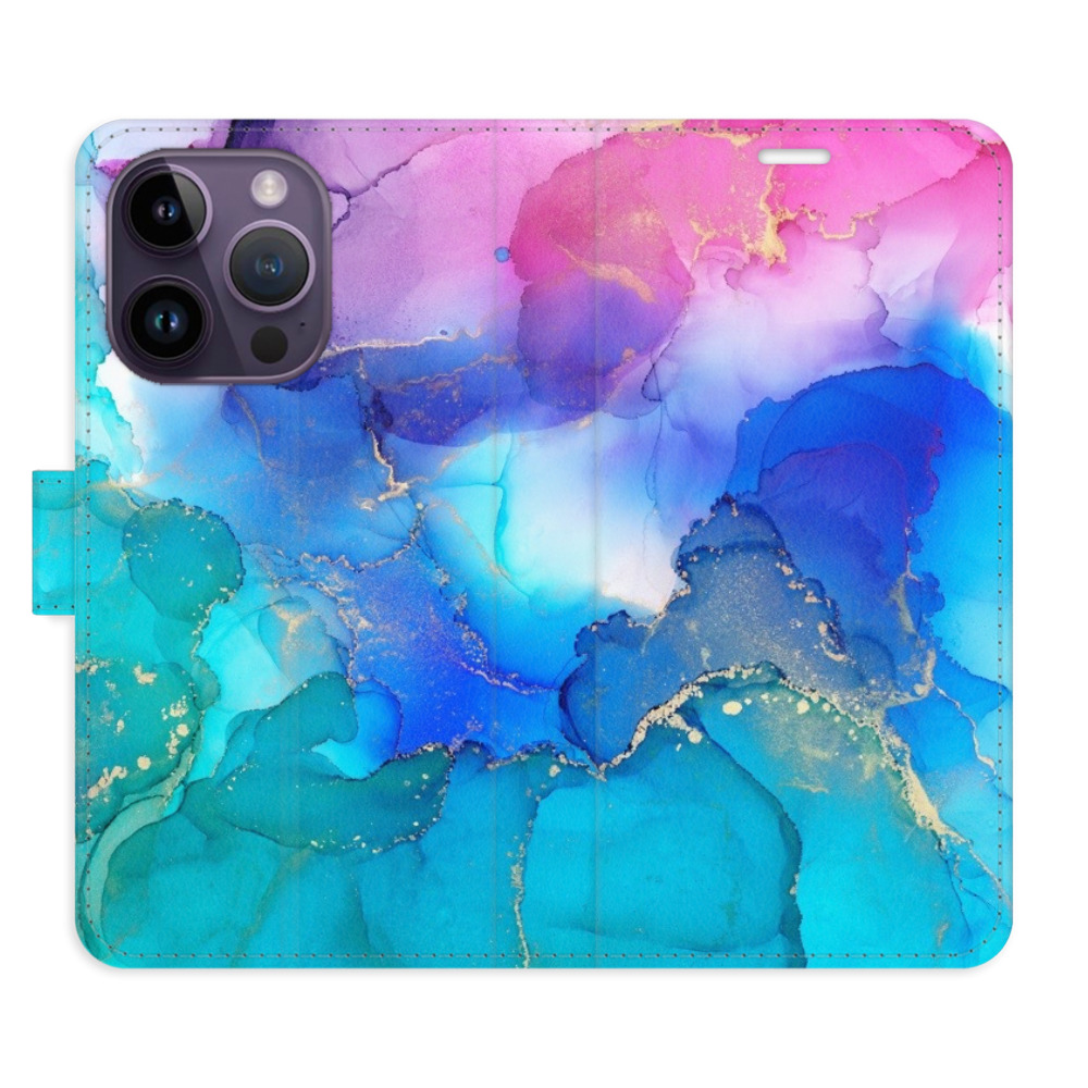 Flipové pouzdro iSaprio - BluePink Paint - iPhone 14 Pro