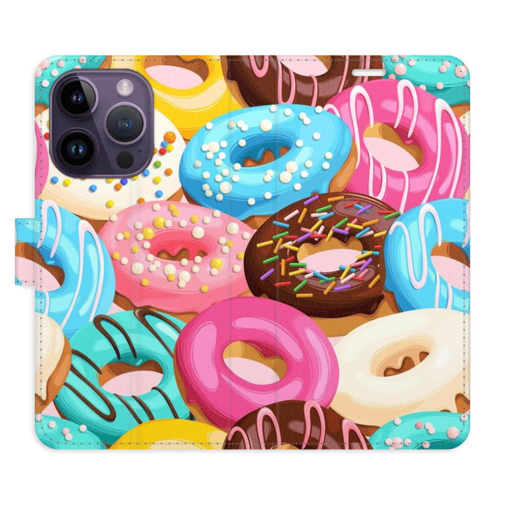Flipové pouzdro iSaprio - Donuts Pattern 02 - iPhone 14 Pro