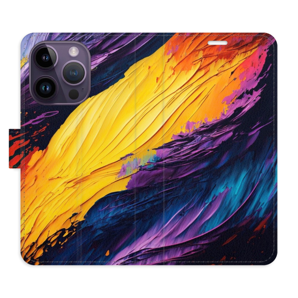 Flipové pouzdro iSaprio - Fire Paint - iPhone 14 Pro