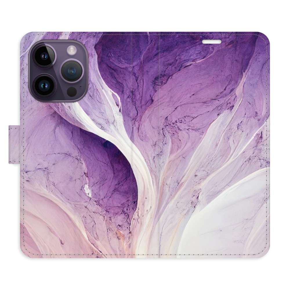 Flipové pouzdro iSaprio - Purple Paint - iPhone 14 Pro