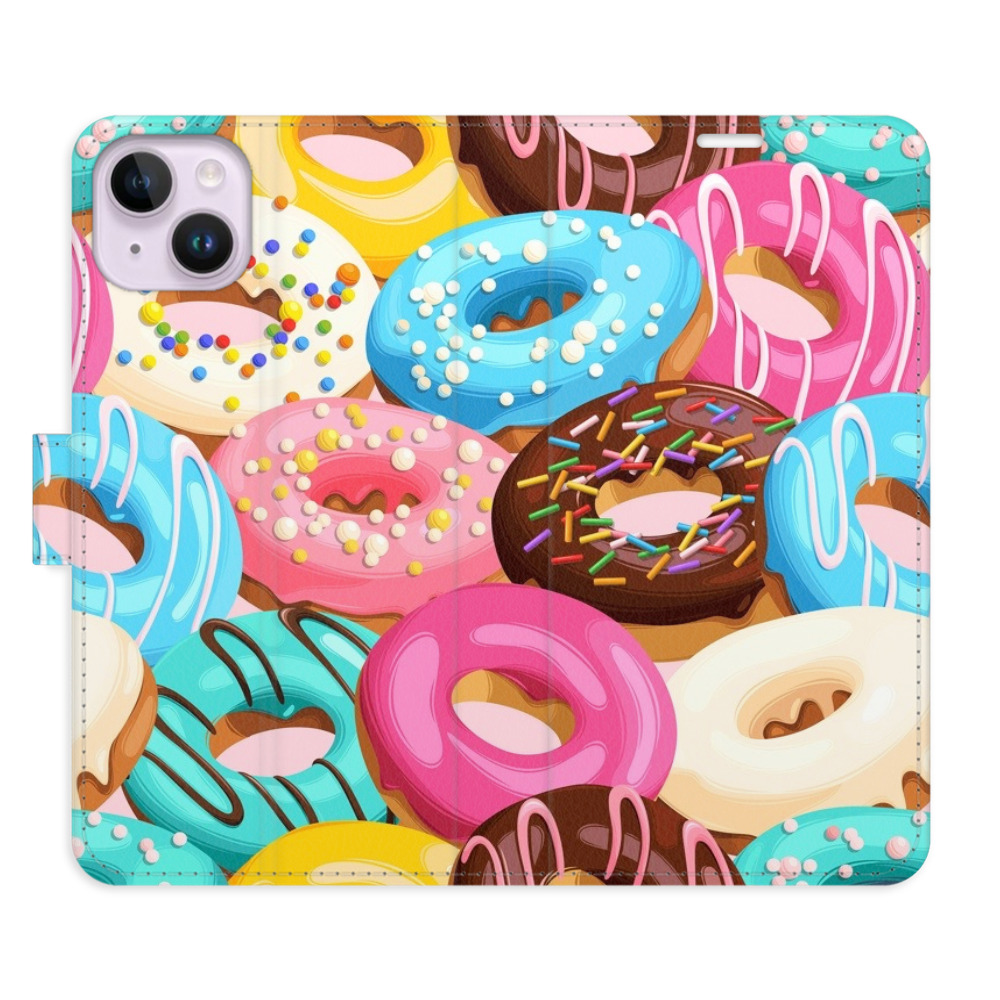 Flipové pouzdro iSaprio - Donuts Pattern 02 - iPhone 14 Plus