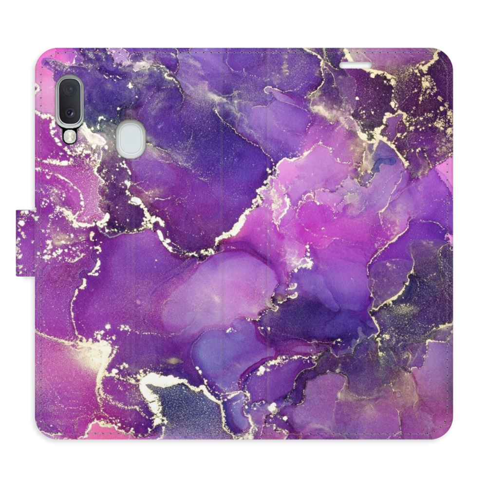 Flipové pouzdro iSaprio - Purple Marble - Samsung Galaxy A20e
