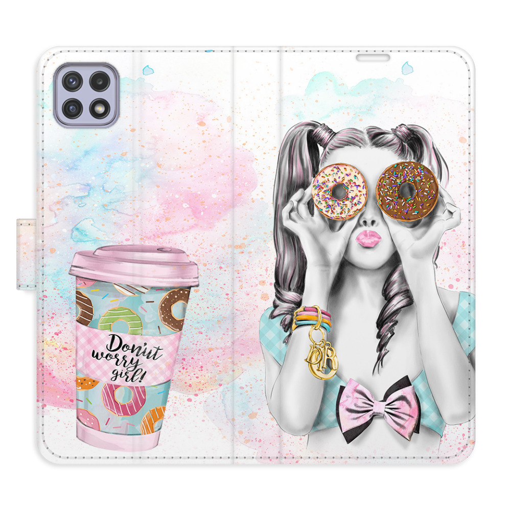 Flipové pouzdro iSaprio - Donut Worry Girl - Samsung Galaxy A22 5G