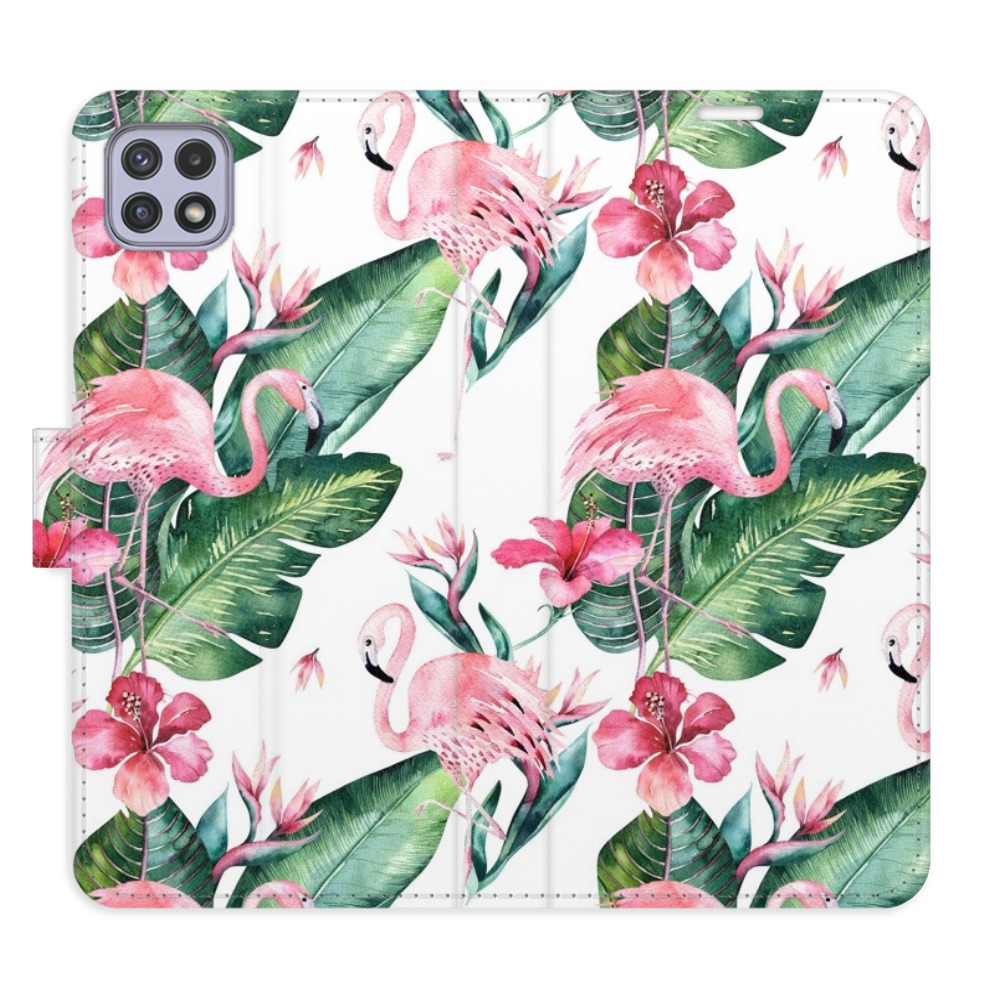 Flipové pouzdro iSaprio - Flamingos Pattern - Samsung Galaxy A22 5G