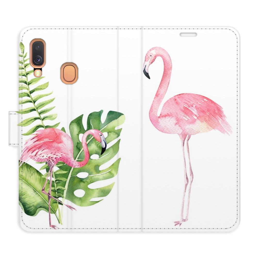 Flipové pouzdro iSaprio - Flamingos - Samsung Galaxy A40