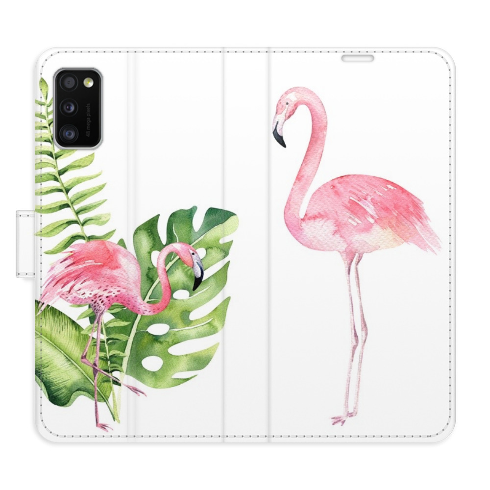 Flipové pouzdro iSaprio - Flamingos - Samsung Galaxy A41