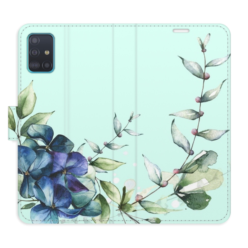 Flipové pouzdro iSaprio - Blue Flowers - Samsung Galaxy A51