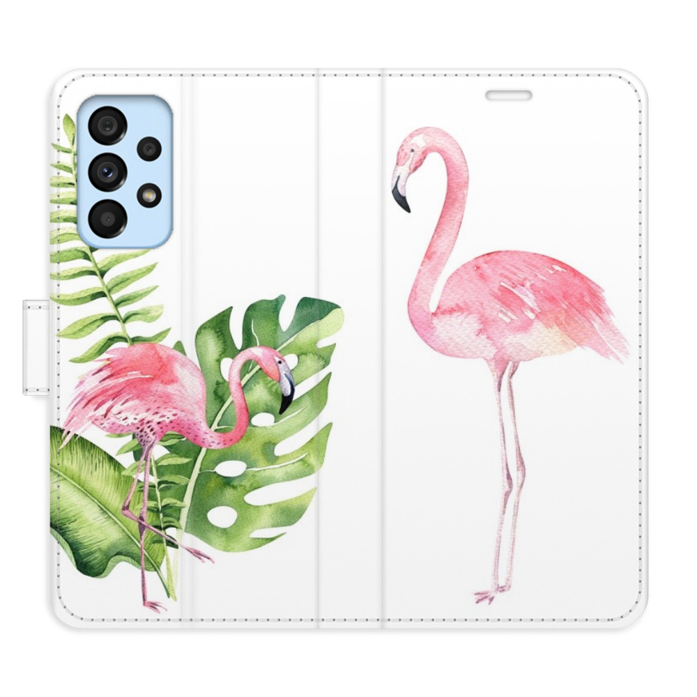 Flipové pouzdro iSaprio - Flamingos - Samsung Galaxy A53 5G