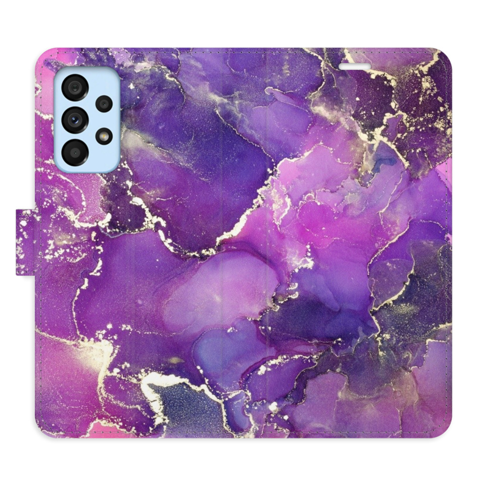 Flipové pouzdro iSaprio - Purple Marble - Samsung Galaxy A53 5G