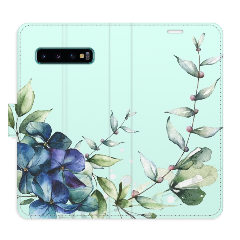 Flipové pouzdro iSaprio - Blue Flowers - Samsung Galaxy S10