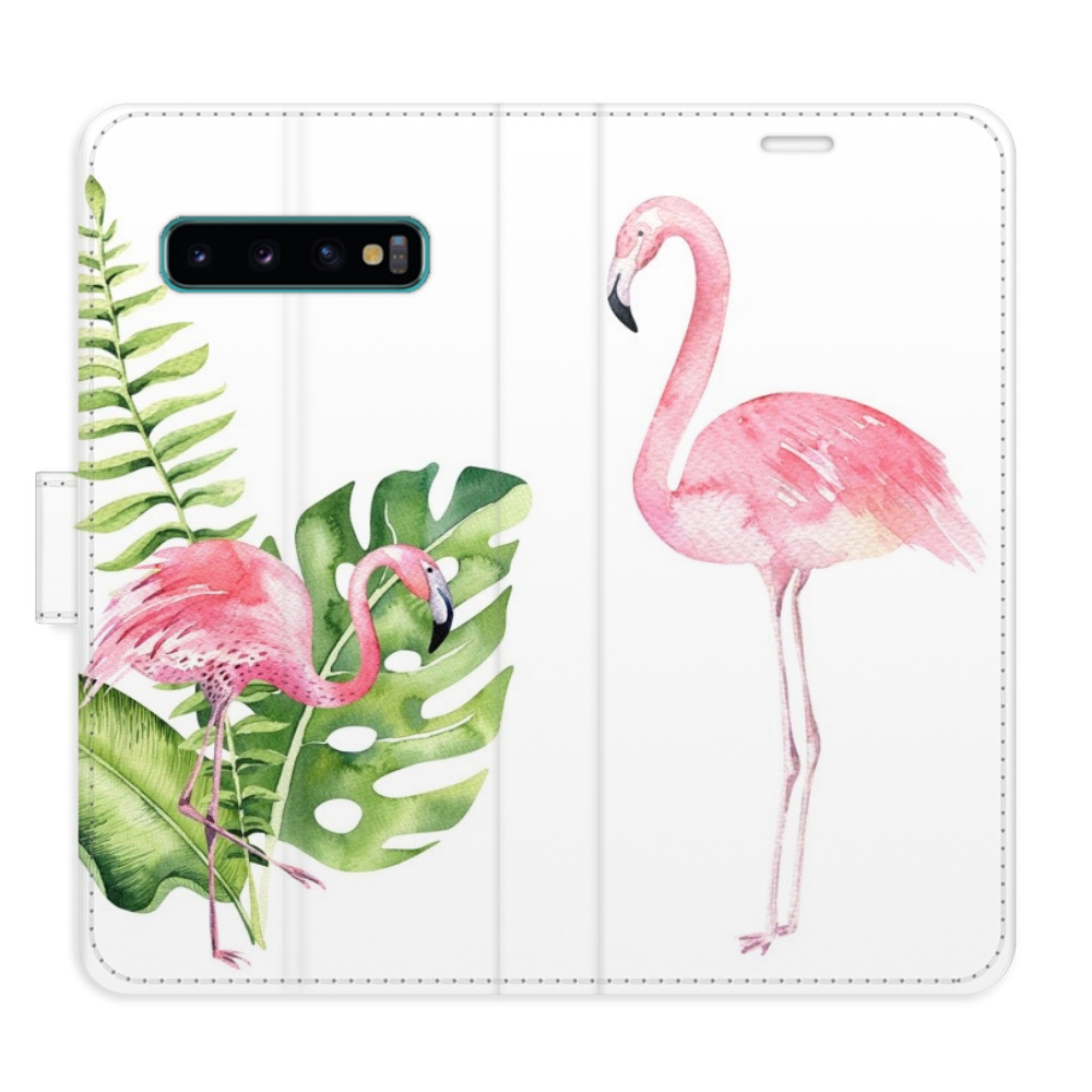 Flipové pouzdro iSaprio - Flamingos - Samsung Galaxy S10