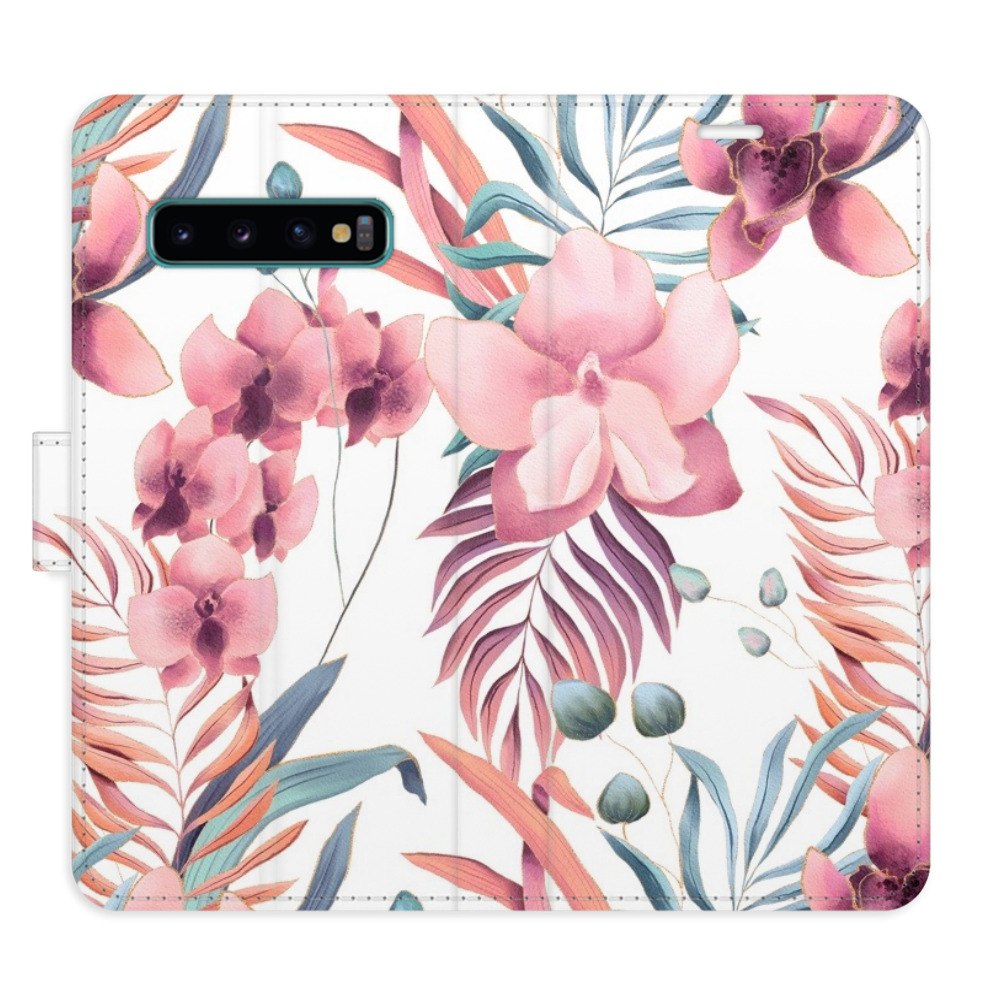 Flipové pouzdro iSaprio - Pink Flowers 02 - Samsung Galaxy S10