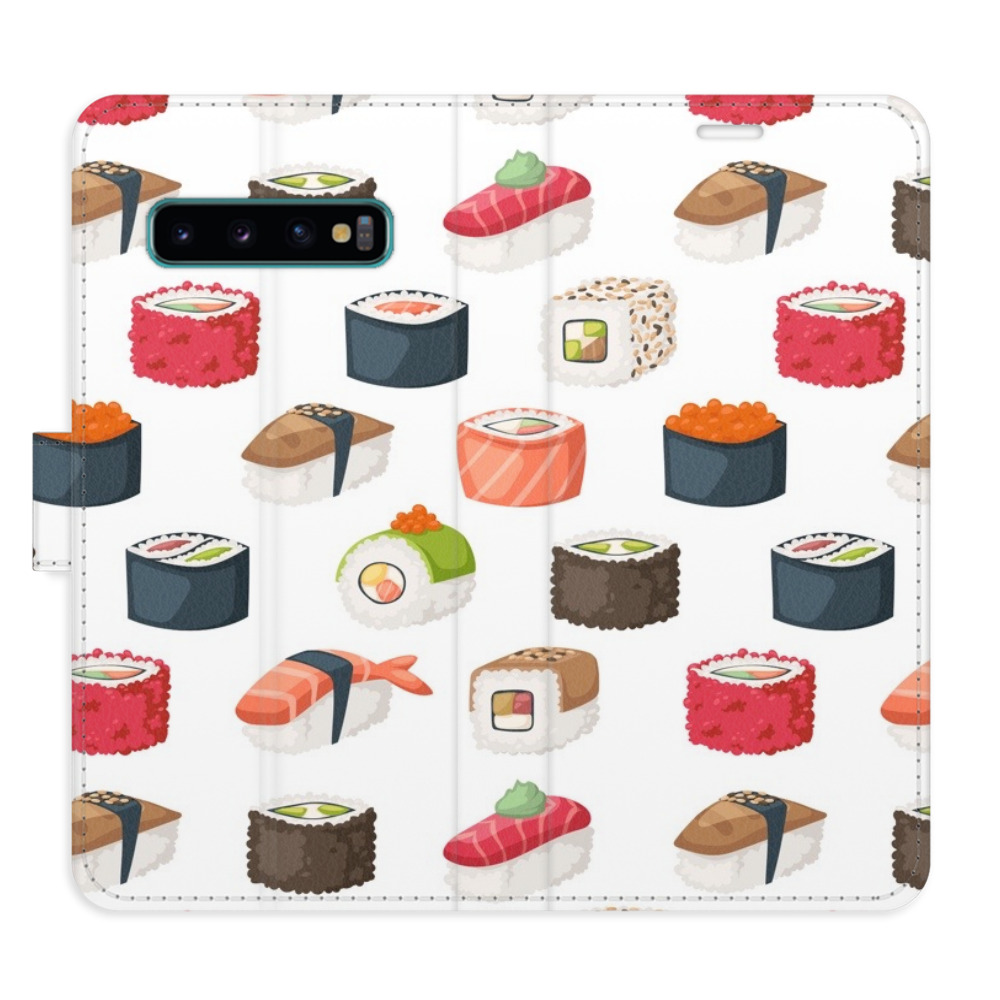 Flipové pouzdro iSaprio - Sushi Pattern 02 - Samsung Galaxy S10