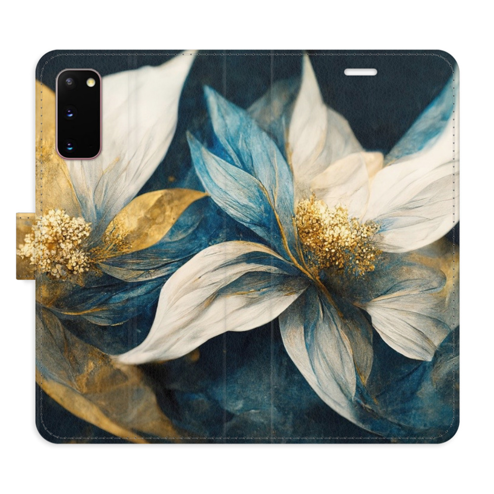 Flipové pouzdro iSaprio - Gold Flowers - Samsung Galaxy S20