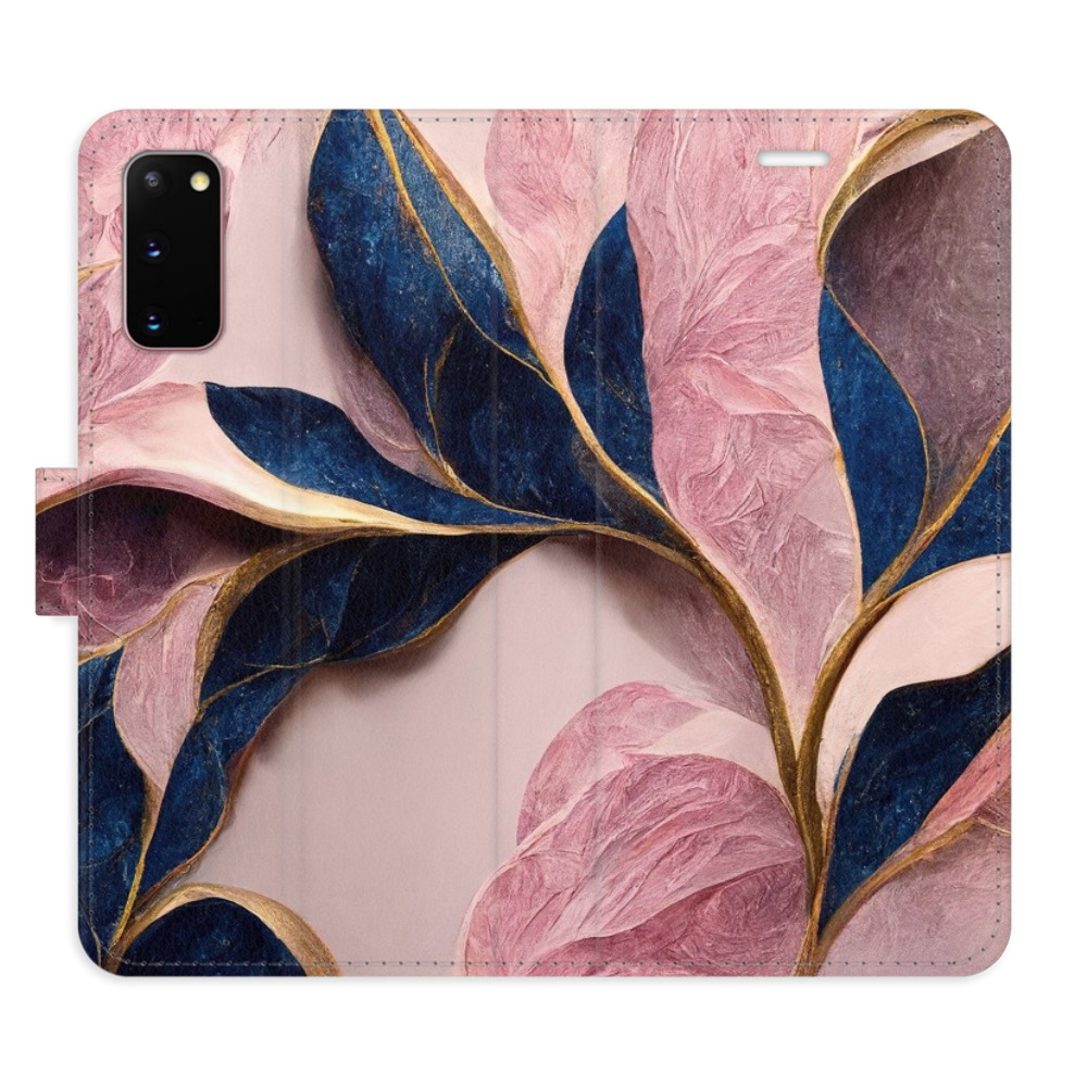 Flipové pouzdro iSaprio - Pink Leaves - Samsung Galaxy S20