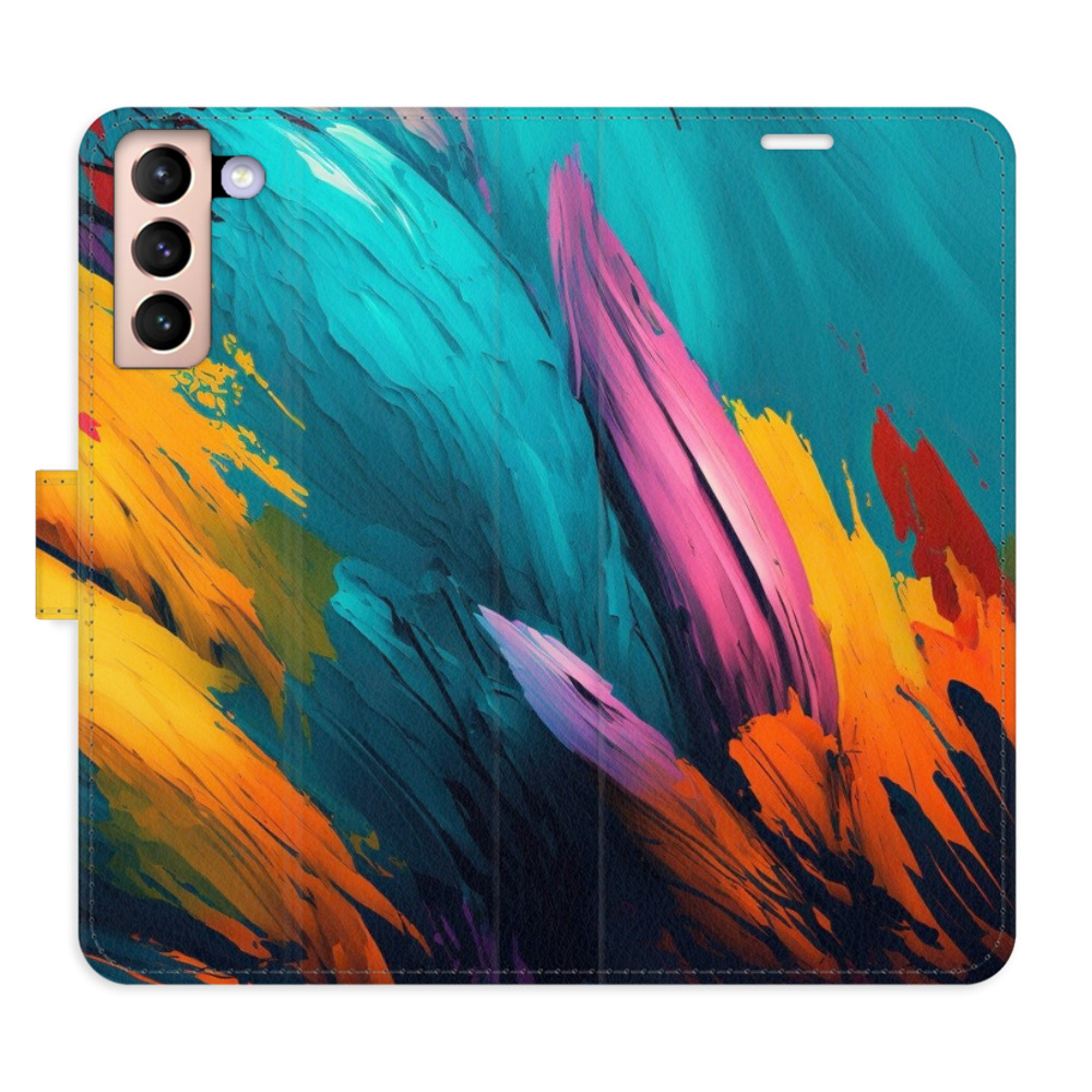 Flipové pouzdro iSaprio - Orange Paint 02 - Samsung Galaxy S21