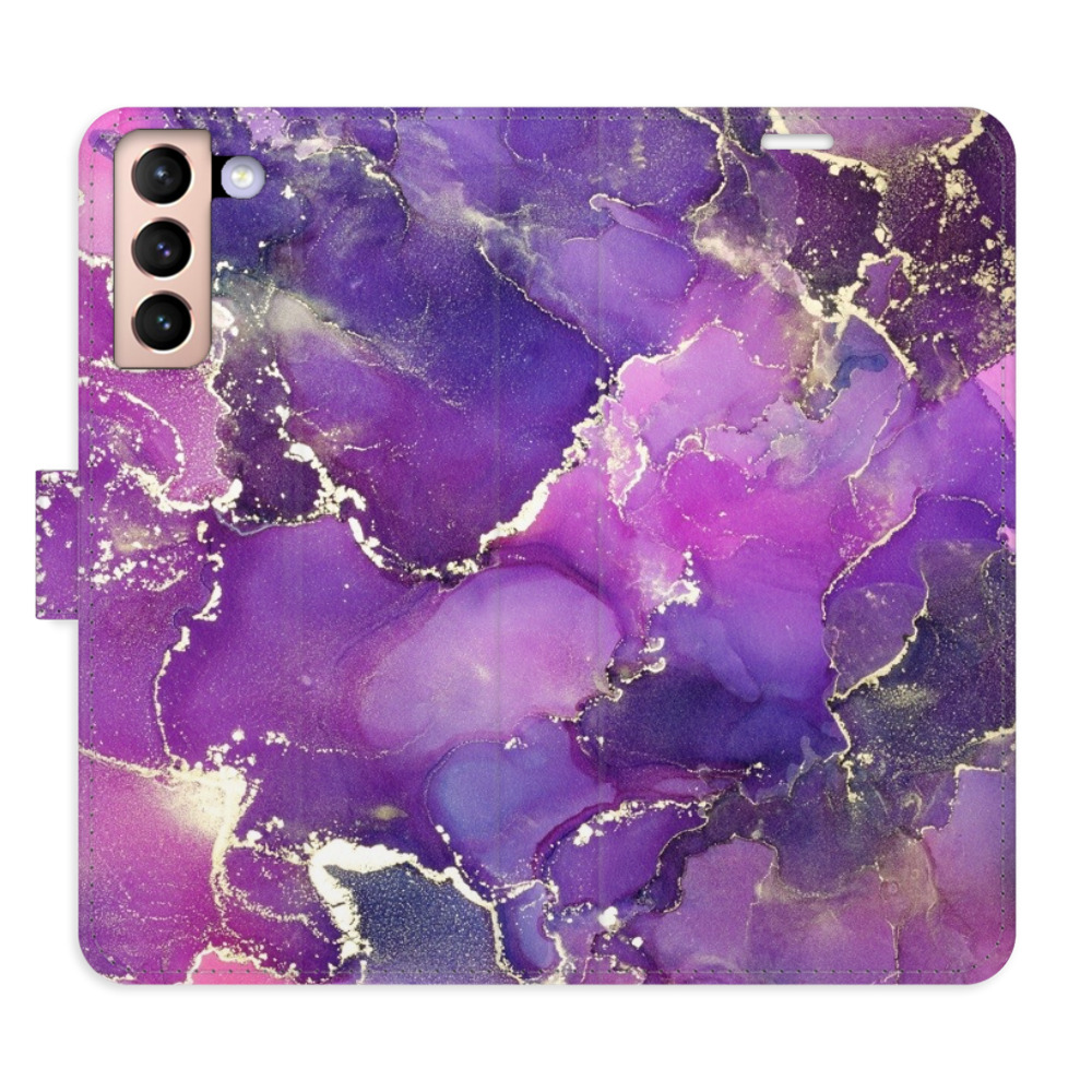 Flipové pouzdro iSaprio - Purple Marble - Samsung Galaxy S21