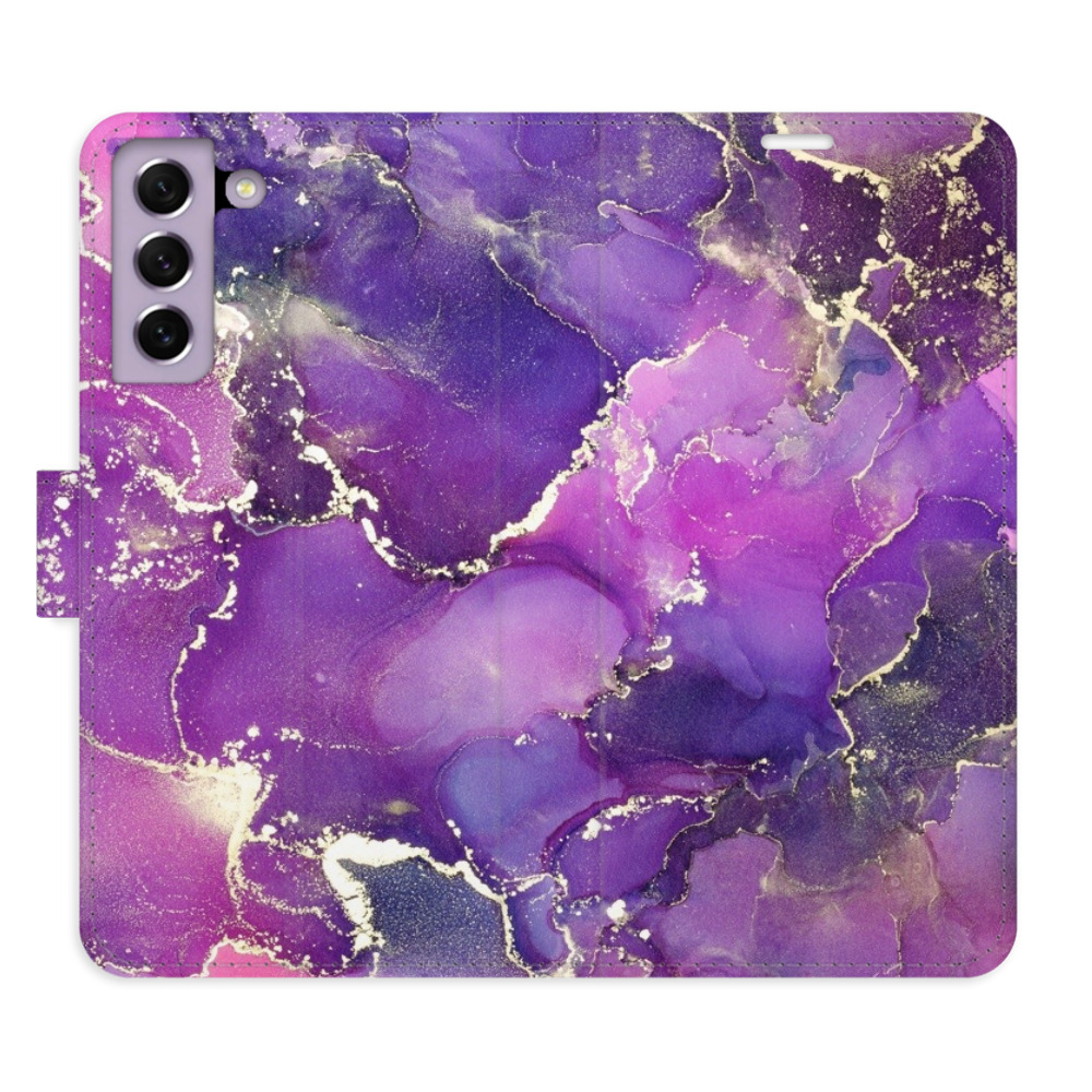 Flipové pouzdro iSaprio - Purple Marble - Samsung Galaxy S21 FE 5G