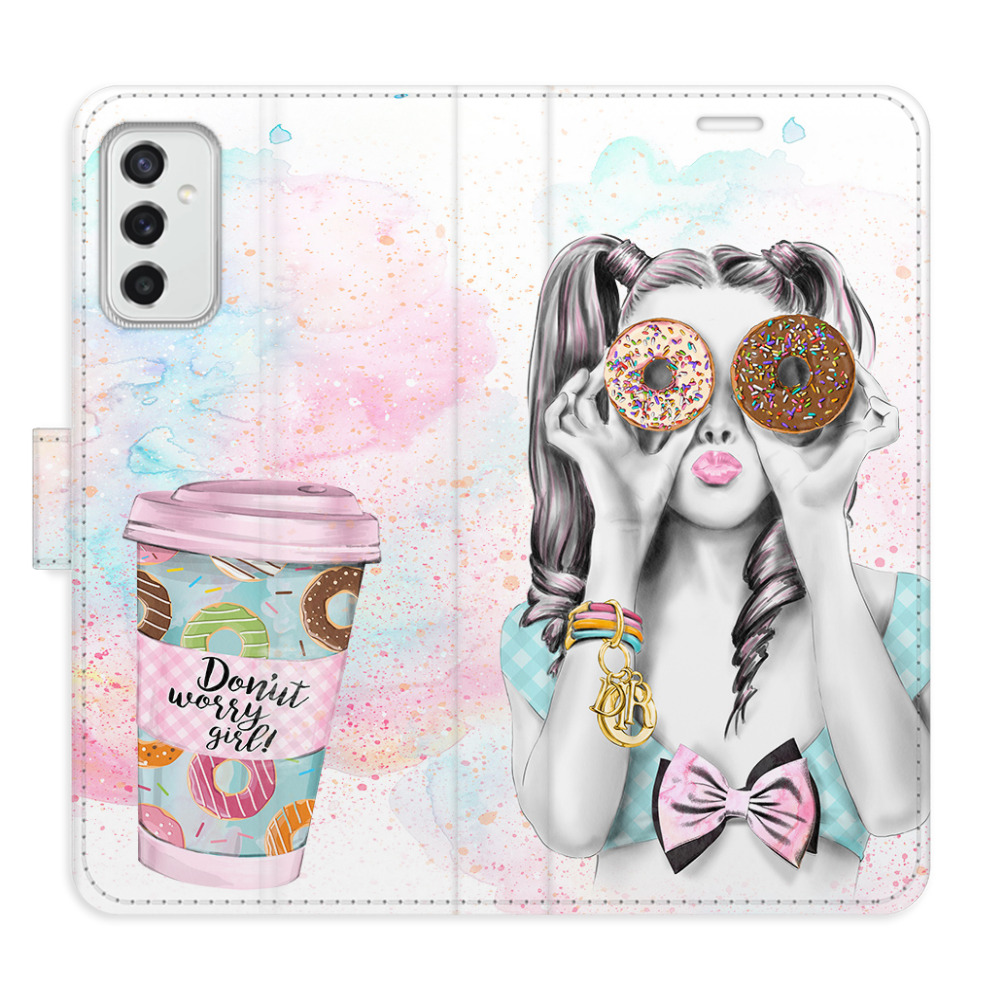 Flipové pouzdro iSaprio - Donut Worry Girl - Samsung Galaxy M52 5G