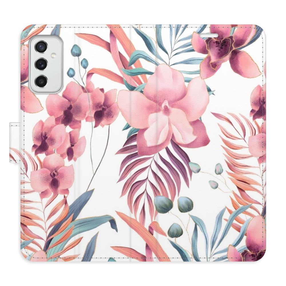 Flipové pouzdro iSaprio - Pink Flowers 02 - Samsung Galaxy M52 5G