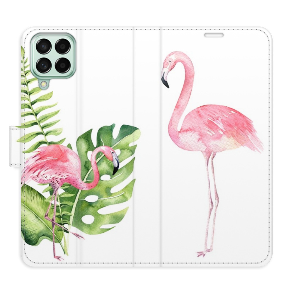 Flipové pouzdro iSaprio - Flamingos - Samsung Galaxy M53 5G