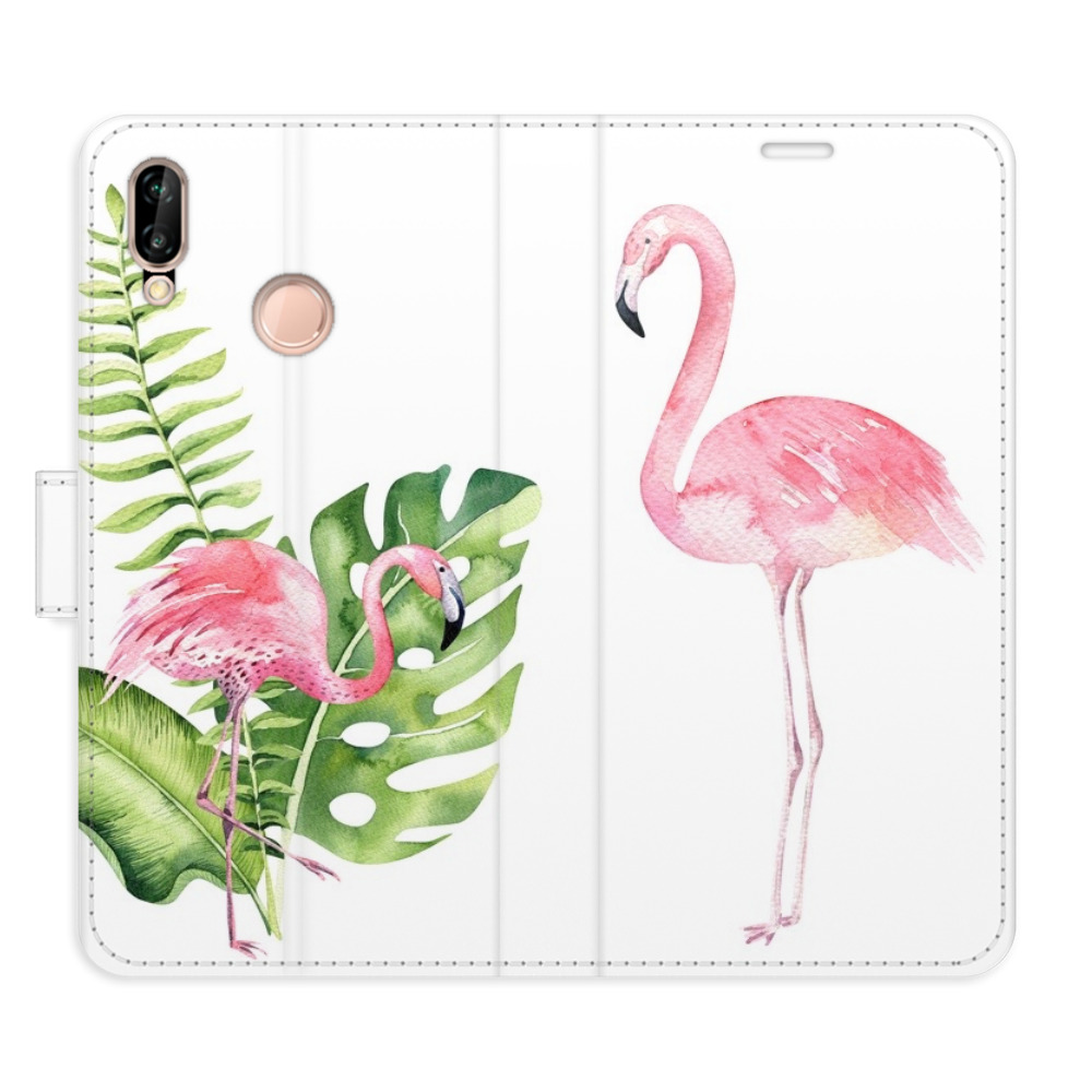 Flipové pouzdro iSaprio - Flamingos - Huawei P20 Lite