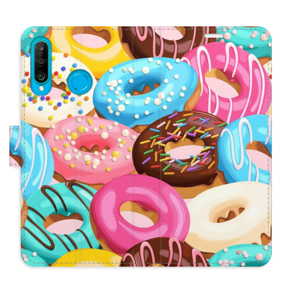 Flipové pouzdro iSaprio - Donuts Pattern 02 - Huawei P30 Lite