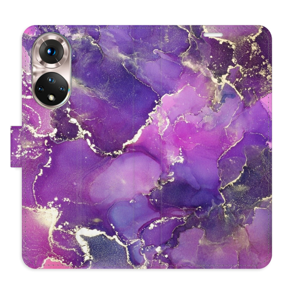 Flipové pouzdro iSaprio - Purple Marble - Honor 50 / Nova 9