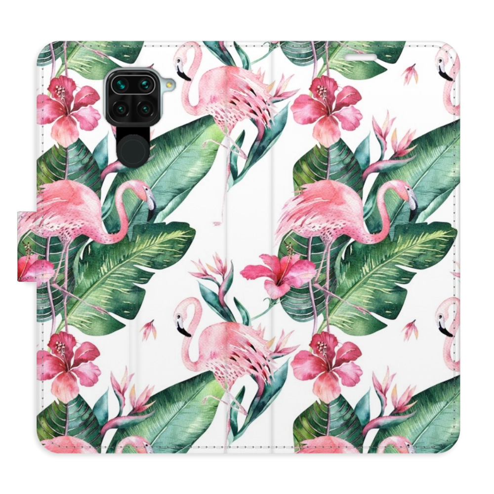 Flipové pouzdro iSaprio - Flamingos Pattern - Xiaomi Redmi Note 9