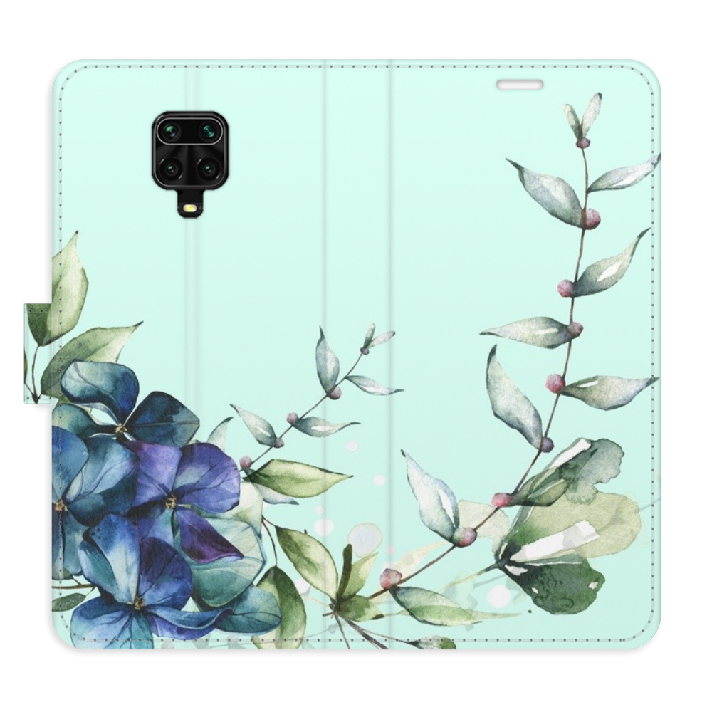 Flipové pouzdro iSaprio - Blue Flowers - Xiaomi Redmi Note 9 Pro / Note 9S