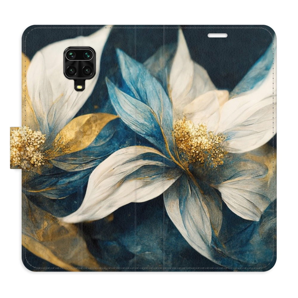 Flipové pouzdro iSaprio - Gold Flowers - Xiaomi Redmi Note 9 Pro / Note 9S