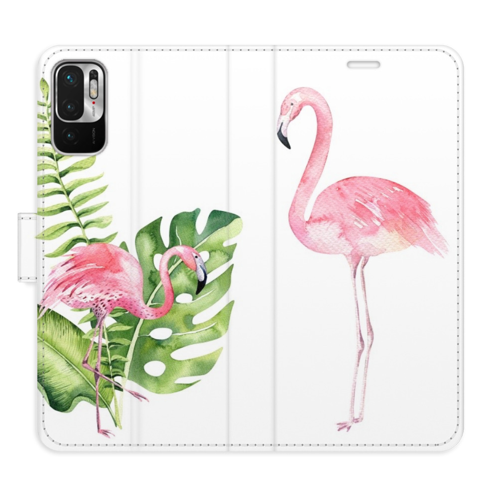 Flipové pouzdro iSaprio - Flamingos - Xiaomi Redmi Note 10 5G