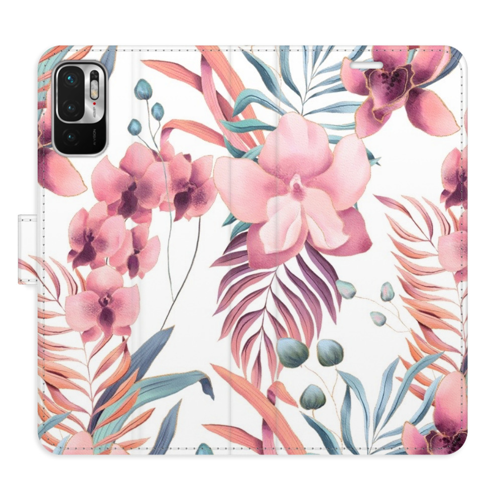 Flipové pouzdro iSaprio - Pink Flowers 02 - Xiaomi Redmi Note 10 5G