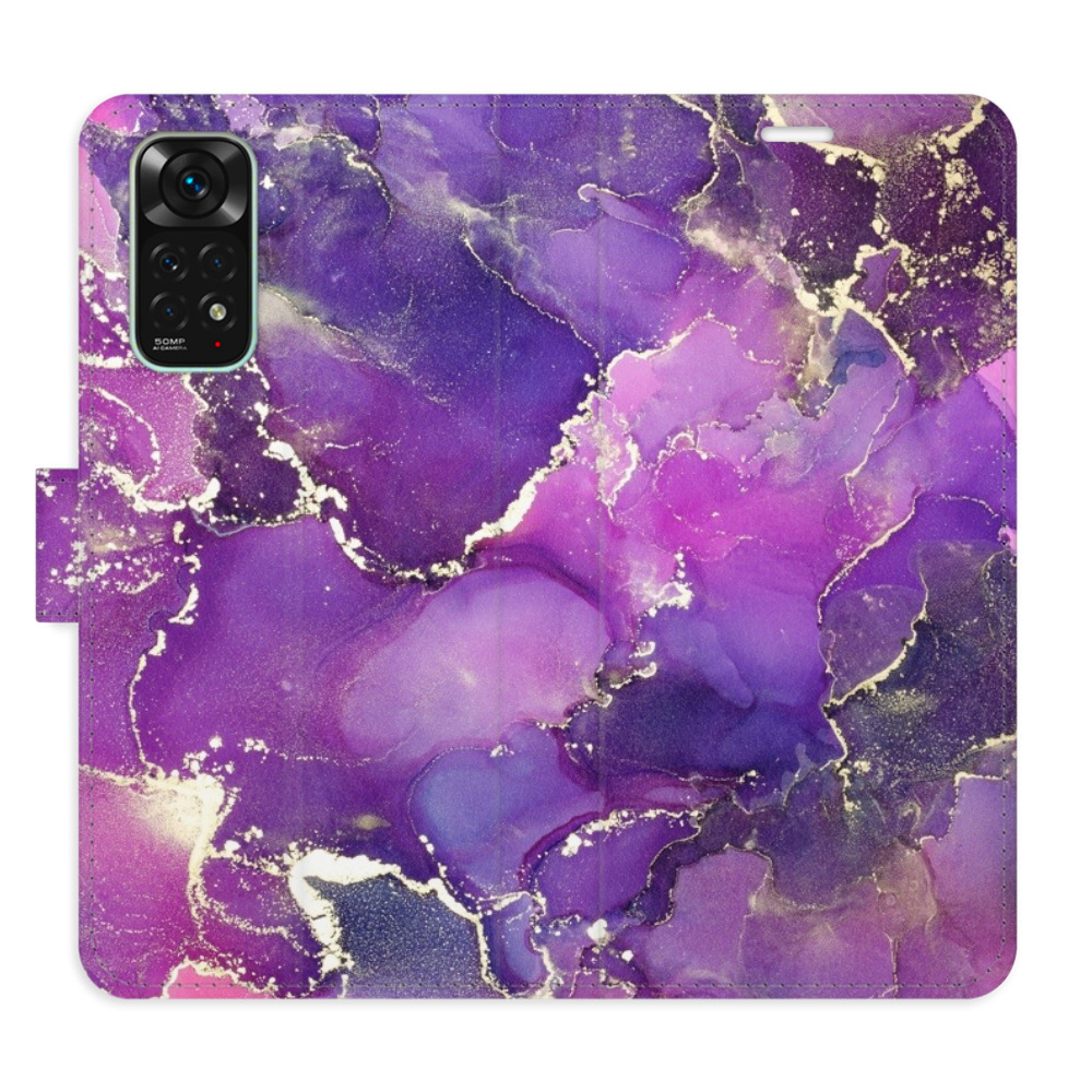 Flipové pouzdro iSaprio - Purple Marble - Xiaomi Redmi Note 11 / Note 11S