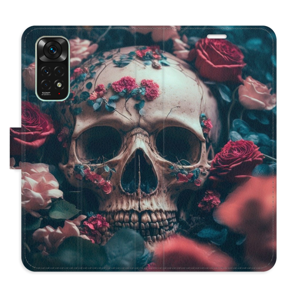 Flipové pouzdro iSaprio - Skull in Roses 02 - Xiaomi Redmi Note 11 / Note 11S